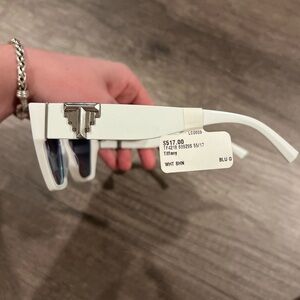 Tiffany White Sunglasses with Blue Accents